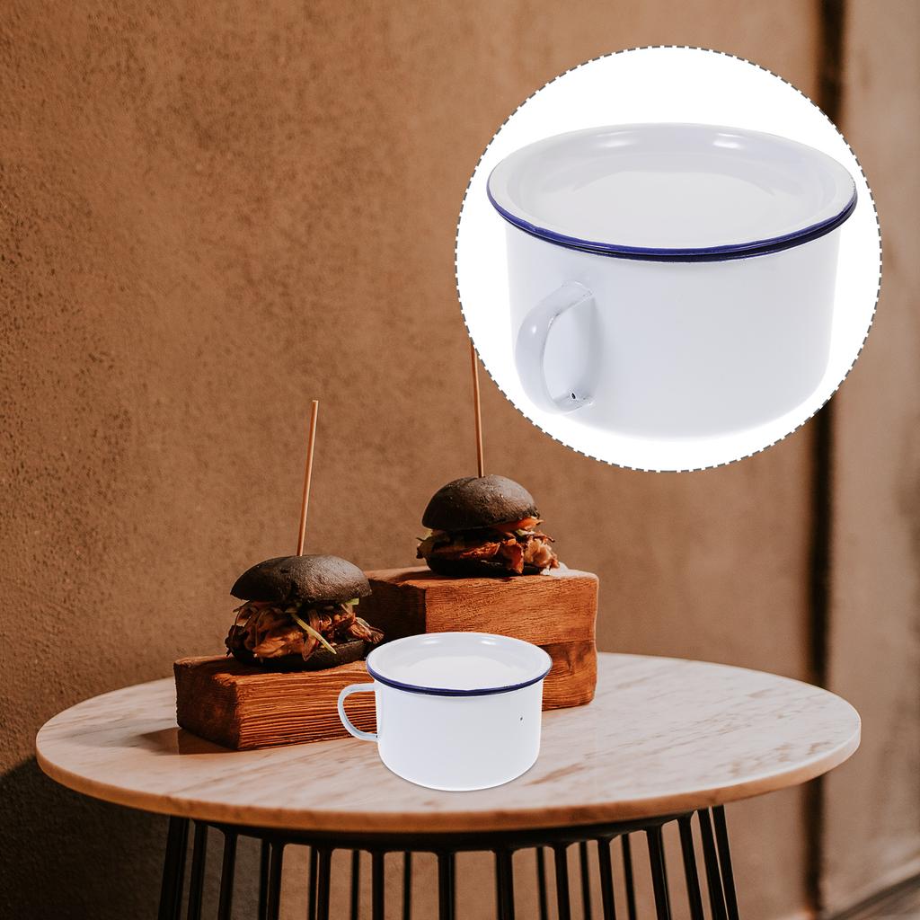 Coffee Cup Enamel Instant Noodle Bowl Student Ramen Bowls Spaghetti Container Enamelware
