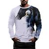New Long Sleeve T-Shirt Round Neck Pullover Casual Casual Printed Pattern Men