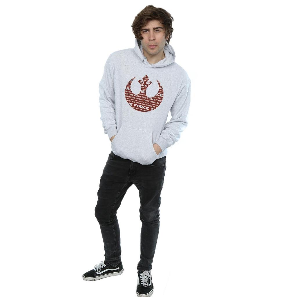 STAR WARS Herren Rogue One IÂ'm One With The Force Alliance Emblem Roter Kapuzenpullover