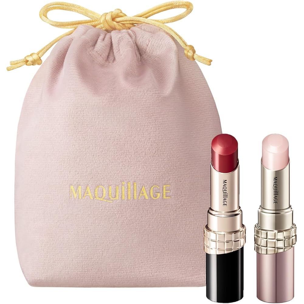 Maquillage Gift Set: Dramatic Essence Rouge RS501 + Dramatic Essence Lip Care + Drawstring Pouch + Shopper | Lipstick, Lip Balm | Stick | Subtle Fruit