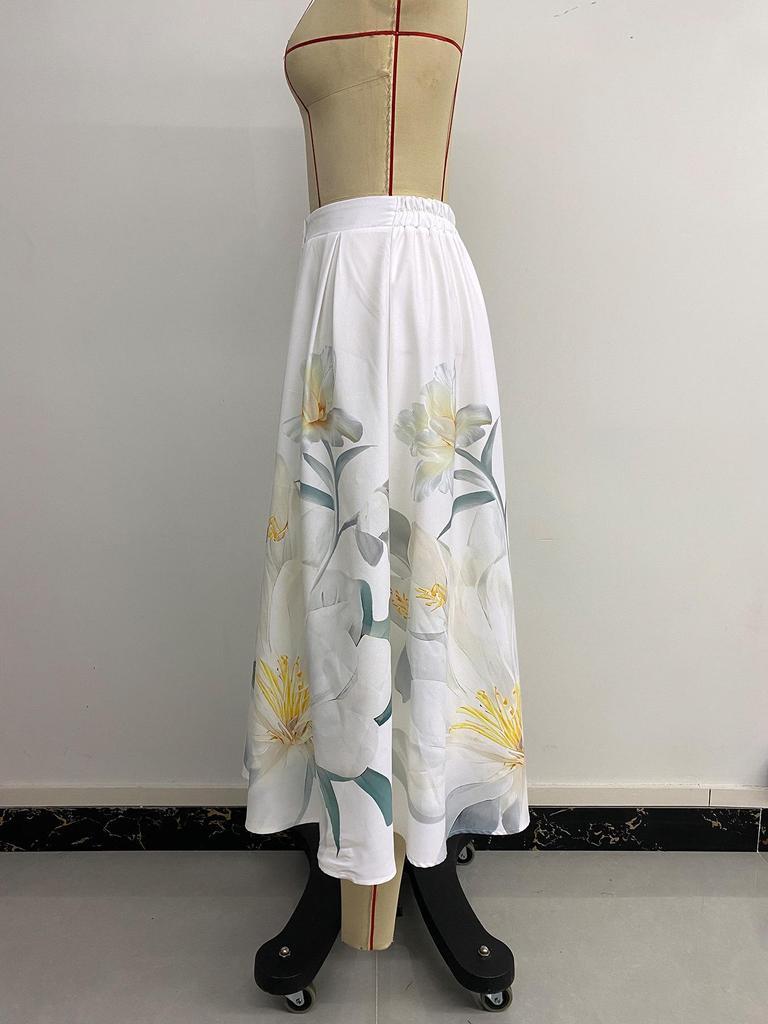 2026 Floral Mid-Length Summer Skirt - Women's Casual Vacation Style