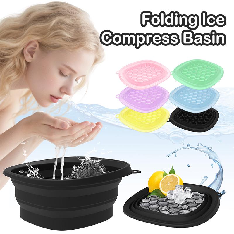 Square Foldable Silicone Bowl For Face Ice Bath And Home Skincare Routine Portable Face Dipping Bowl For Women And Girl