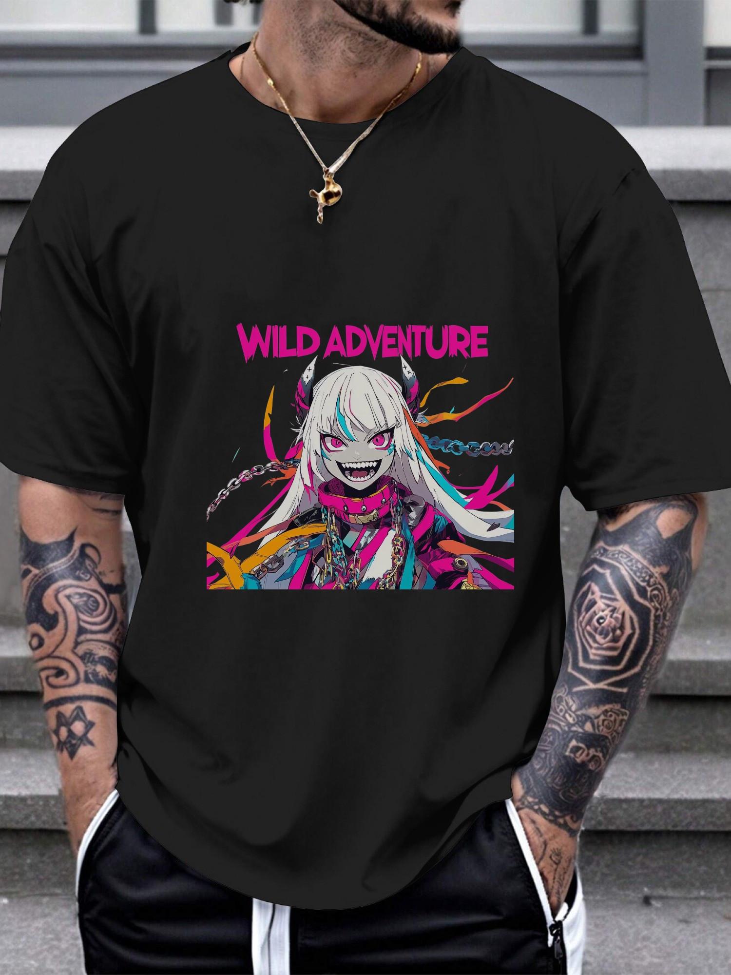 1pc Mischievous Smile Colorful Accessories T-shirt XXXL