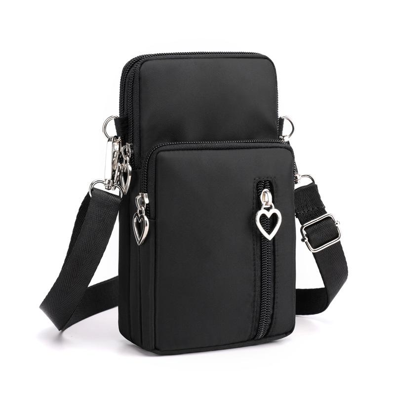 Waterproof Mobile Phone Bag Women's Mini Crossbody Bag Daily Multi-layer Zipper Purse Casual Outdoor Travel Nylon Bag