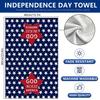 Hot Sale Memorial Day Kitchen Dish Towel Patriotic Independence Day Microfiber Towel American Star Strip Dish Towel