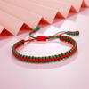 Weihnachten Rot Grün Geflochtenes Seil Glücksbringer Handgemachtes Fadenarmband Nylonknoten Armbänder NPrayer Anhänger Schmuckliebhaber Armband Geschenk