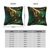 Forest Green Gold Swirl Square Pillowcase Polyester Linen Velvet Creative Zip Decor Room Cushion Cover