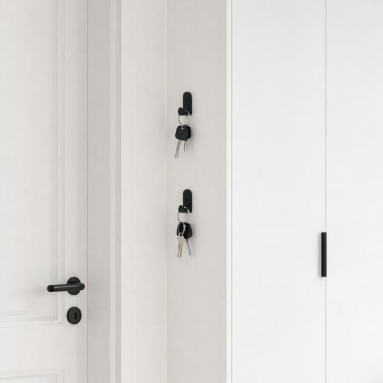 2PCS 3D Printed Hook, Self-locking Design, Nail-free Adhesive Key Holder, Space-saving Nordic Minimalist Style Hook, for Wall Home Decor