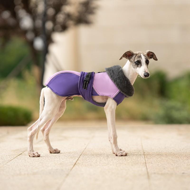 Warme Winter Hundejacke mit hohem Kragen, schmal geschnitten, mit Fleece gefüttert, Haustier-Oberbekleidung für die kalte Jahreszeit