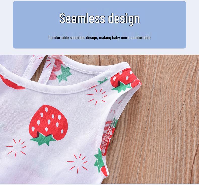Girls' Floral Summer Princess Beach Dress, Cotton Silk Tank, A-line Skirt