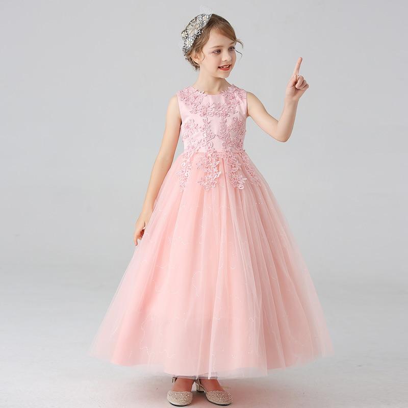 Girls Kids Puffy Princess Dress Wedding Party Performance Flower Girl Dress