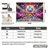 Disco Party Backdrop, 70s 80s Retro Disco Ball Neon Background Banner for Birthday & Themed Parties