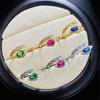 Little Spirit Snake Color Treasure Ring Simulation 4 * 6 Oval Ruby Emerald Snake Ring