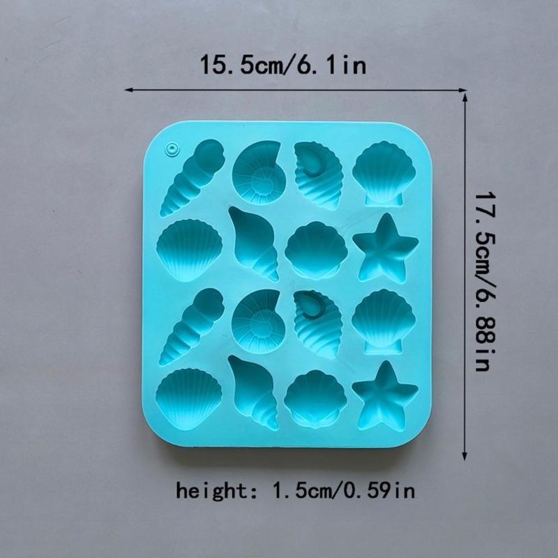 Nonstick Heat Resistant Silicone Baking Molds 16 Cavity Shell Starfishes Chocolate Cake Candy Mould Kitchen Gadget