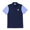 PIGC Men'S Color-Blocked Collared Short Sleeve T-Shirt Navy (Sm0Dks20849)