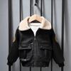 Plush Fleece Boy Leather Jacket Plus Fleece Thickening Children's Autumn and Winter Jacket Warm Coat Foreign-style Baby Coat