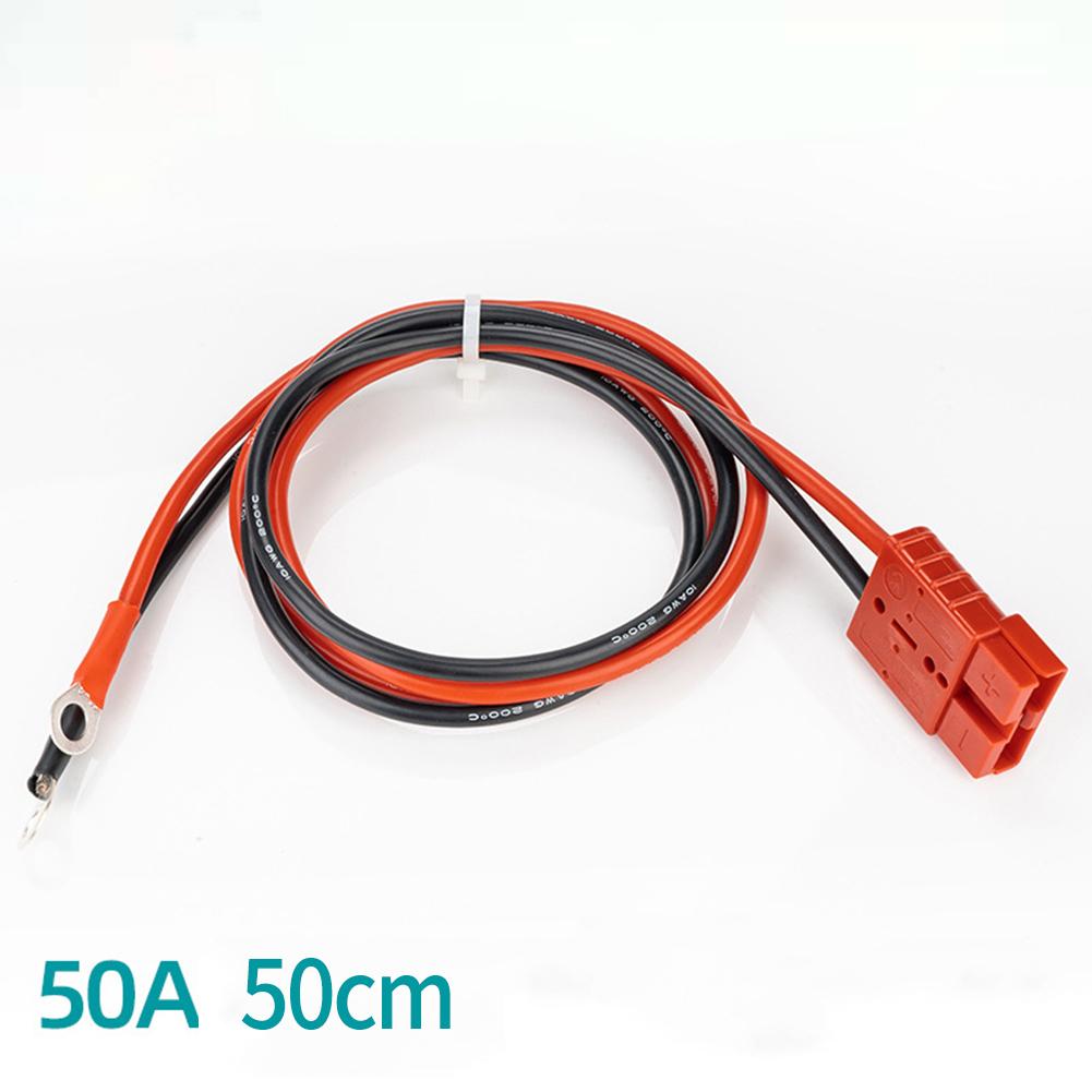 For Battery Charging 50Amp Connector Connector Cable 30cm 40C-125C M8 Post Red Black Jacket Weatherproof 1000 V DC