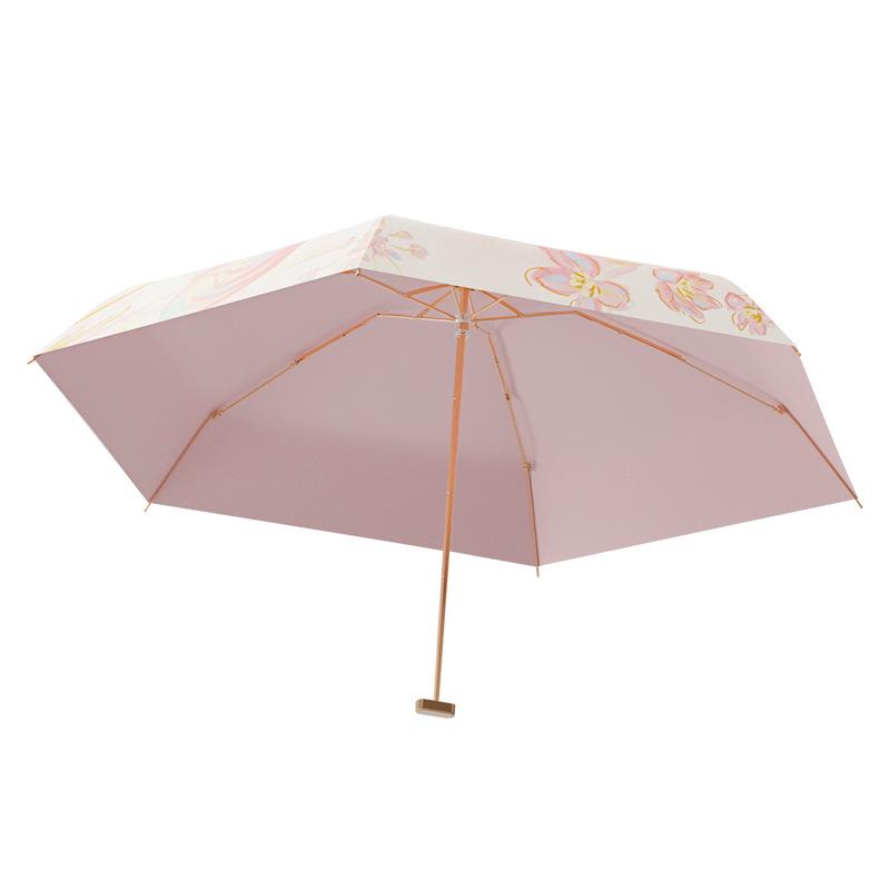 Flower umbrella Sun umbrella Sunscreen parasol UV protection Women's lightweight and compact outdoor weather and rain folding small umbrella