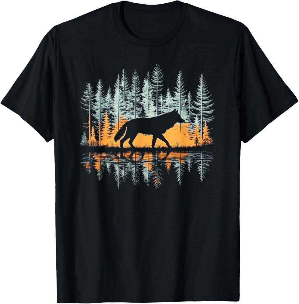 

Graphic Wolf Nature T-Shirt - Unisex-Adults &Kids, Black, Small, Short Sleeve L