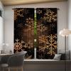 Set Of 2 Christmas Tree Snowflake Pattern Printed Curtains Decorations Home Room Curtain Polyester