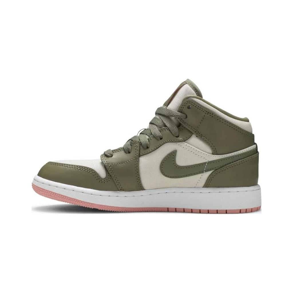 Tênis Infantil Air Jordan 1 Mid GP Trooper Coral Descolorido Verde Claro-Castanho 640737-225