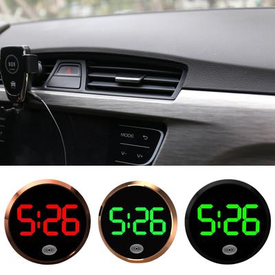 Round Shape Illuminant Car Clock Digital Display Timepiece With Touch Feature For Easy Use In Vehicle Dashboard Interior