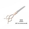 Rose Gold 6.5" Double Tail Pet Grooming Scissors with Curved Tip & Straight Tooth for Cats & Dogs.