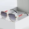 Luxury Pilot Aviator Sunglasses Gold Metal Frame Trends Gradient Lens Cool Retro Shades UV High Fashion Eyewear for Men Women