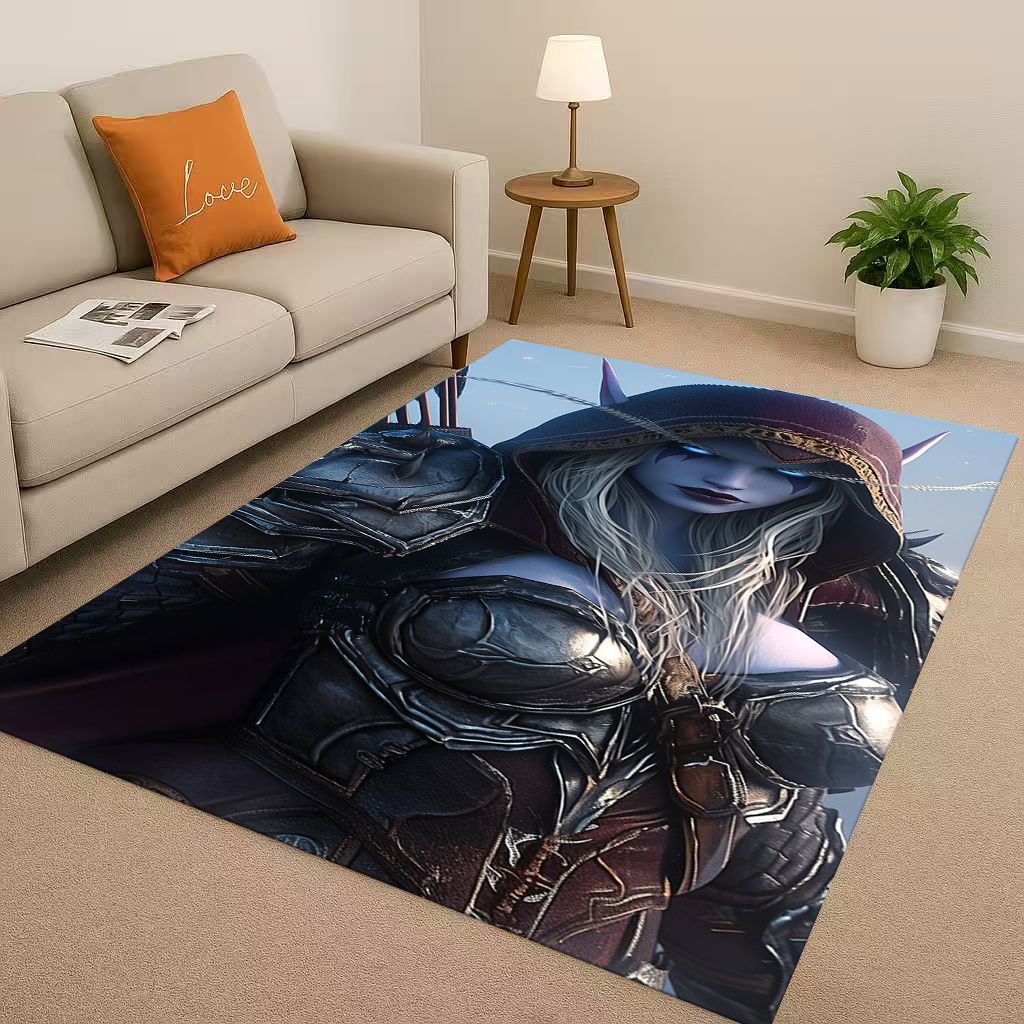 HD WOW World of Warcraft Game Demon Hunter Arthas Living Room Non-Slip Area Rug Carpet for Bedroom Playroom Sofa,Home Doormat