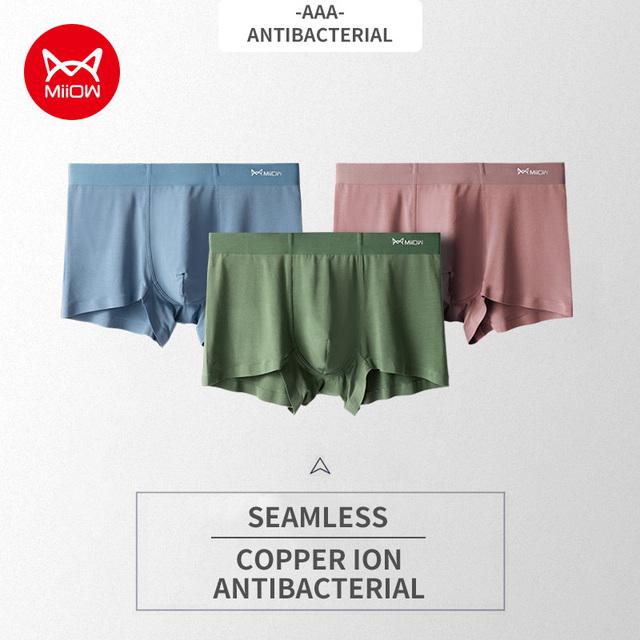 

MiiOW 3 шт. модальное мужское нижнее белье шорты-боксеры бесшовные удобные трусы без следов мужские боксеры L-5XL большие размеры мужские трусики XXXXXL
