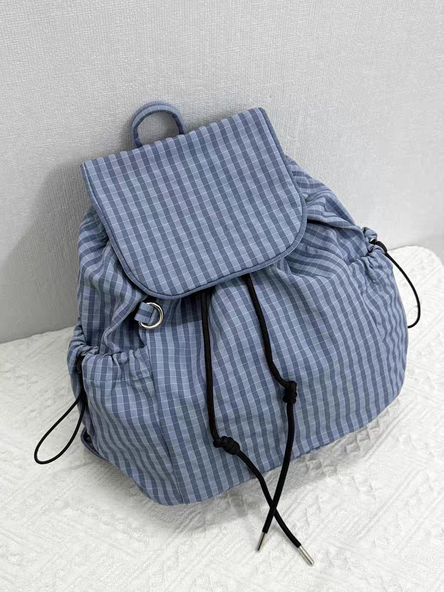 

Корейский синий клетчатый рюкзак женский 2025 новый студенческий стиль рюкзак для поездок на работу студенческая сумка для занятий