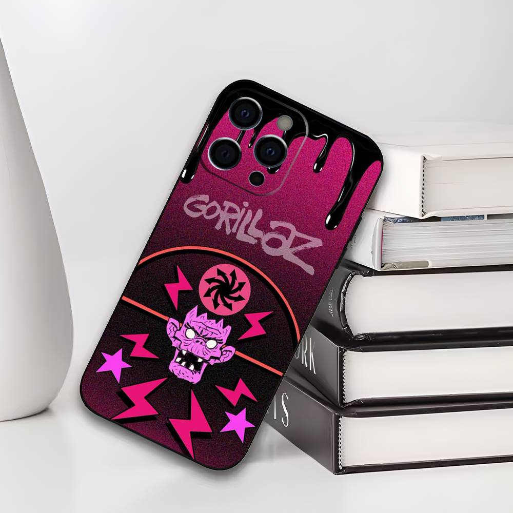 Rock Band G-gorillaz Phone Case For IPhone 17,16,15,14,13,12,11,Plus,Pro,Max,Plus,XS,soft case Black silicone