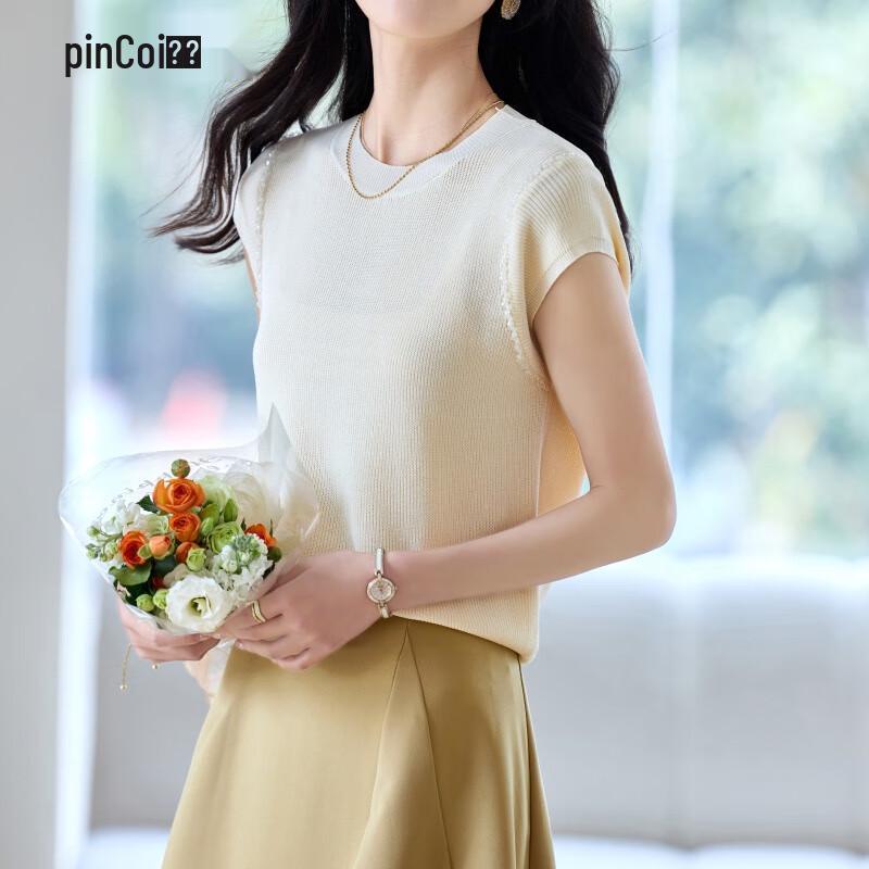 

Women s Solid Color Round Neck Knitted Short Sleeve T-Shirt One Size M