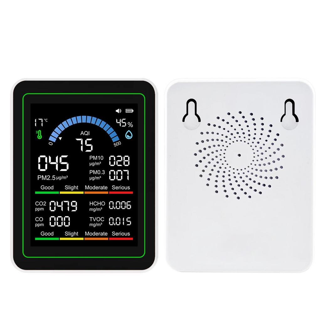 10 in 1 Air Quality Detector CO2 TVOC HCHO PM2.5 PM10 PM0.3 Detection Portable Air Quality Meter for Home