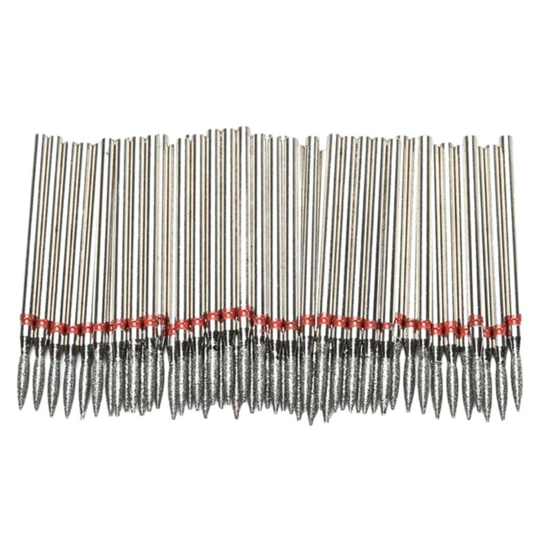 50Pcs Diamond Milling Cutter For Manicure Electric Nail Drill Bits Accessory Pedicure Machine Nail File Gel Remover Tool
