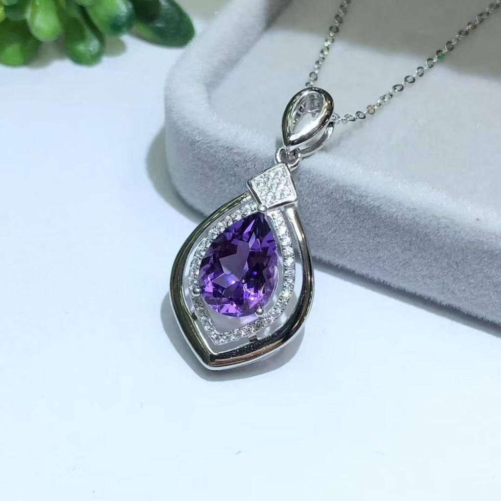 Amethyst Pendant Necklace In 925 Silver - Fashion Jewelry