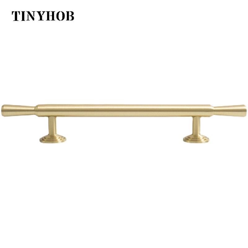Tinyhob Solid Brass Handle Kitchen Cabinet Door Handles Drawer Pulls  T Bar Bedroom Knobs Wardrobe Decor Furniture Hardware