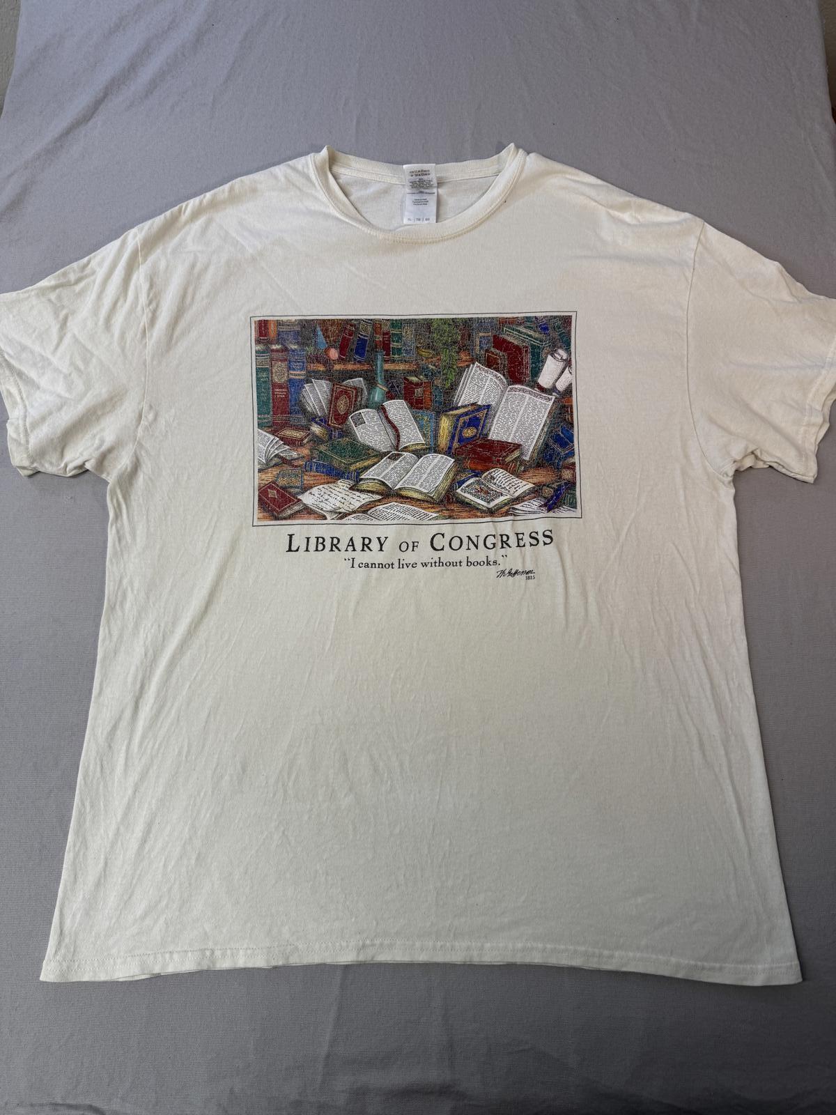 Library of Congress T-shirt I Cannot Live Without Books Tee XXL