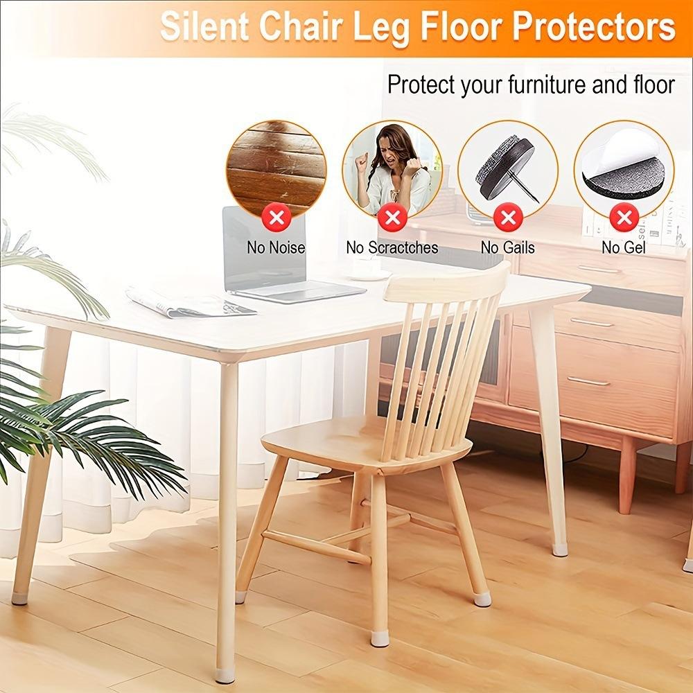 24 Pcs Chair Leg Protectors for Hardwood Floors Silicone Chair Caps Covers Feet Furniture Pads Sliders Wrapped Felt Bottom