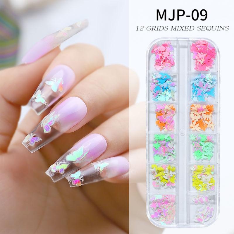 Wood Pulp Nail Art Flower for Butterfly Christmas Nail Art Decals Stickers Halloween Nail Art Manicure Multi Color