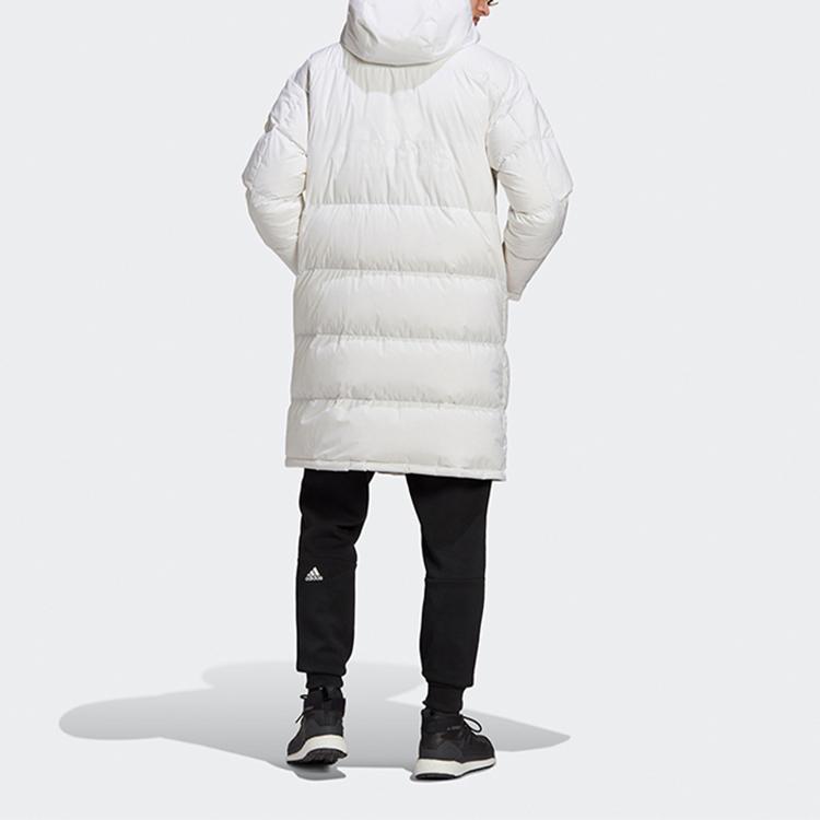 Adidas Puffy Long Coat With Hood Men Outerwear White GF0073
