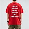 Meine Freundinnen sind in Harry Styles verliebt Unisex Boxy T-Shirt Mode Design Grafikdruck T-Shirt Hohe Qualität Baumwolle Bequemes Oberteil