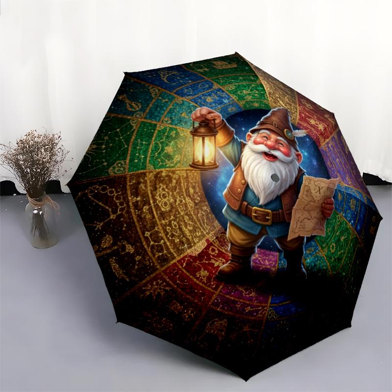 1 PC Automatic Folding Umbrella - Cartoon Pattern, Portable & Foldable Design with 8 Ribs, Christmas Birthday Gifts