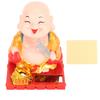 Solar Buddha Figurine Maitreya Auto Hand Shaking Solar Powered Durable ABS Buddha Statue for Home Car Office Gold