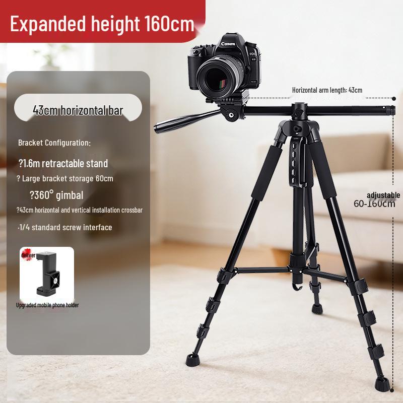 Multifunctional Universal Floor Tripod for Mobile Phone Live Streaming and Overhead Photography