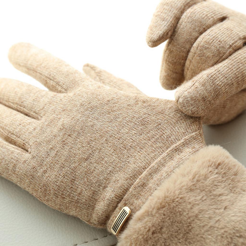 1 Pair Women's Warm Touch Screen Gloves Winter Anti Slip Full Finger Cycling Riding Gloves for Outdoor Excercising