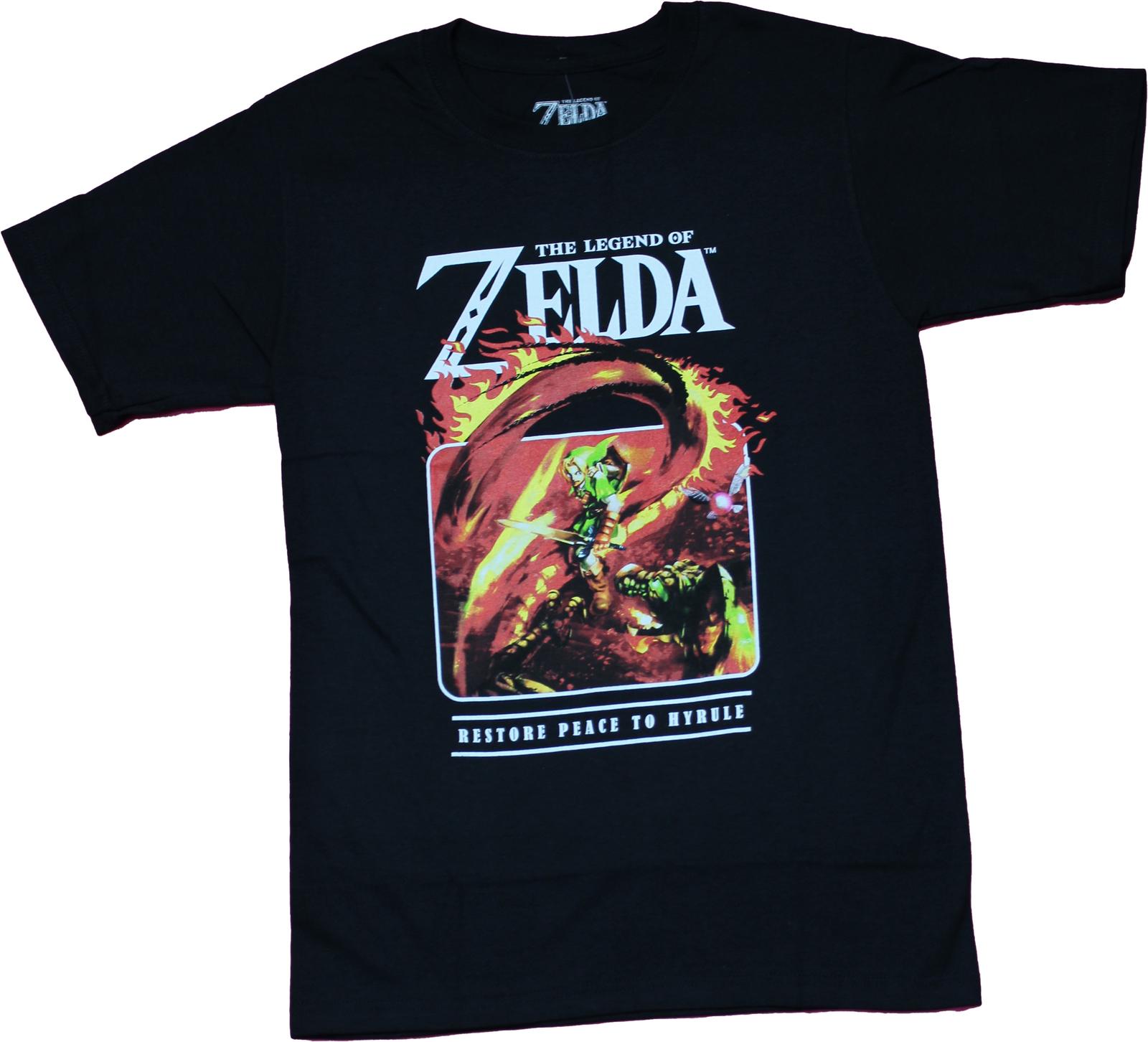 Legend of Zelda New Adult T-Shirt - Firery Dragon Restore Peace Image L