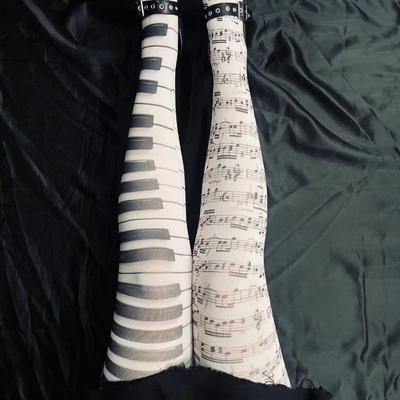 Dámské Sexy Piano Punčochy Dámské Černé Bílé Stehenní Punčochy Ultra Tenké Průhledné Punčochové Kalhoty Jedna Velikost