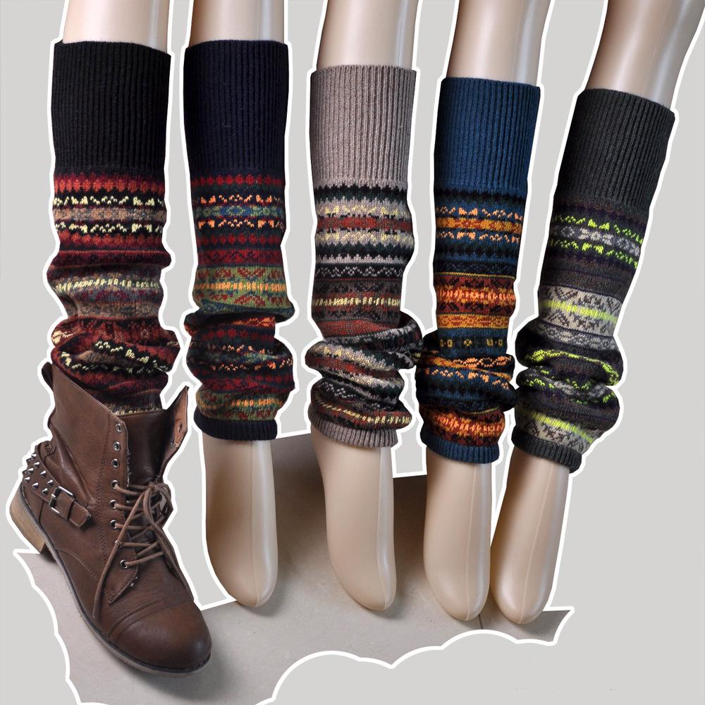 Fluorescencyjne Kamuflażowe Czeskie Wełniane Podkolanówki dla Kobiet
