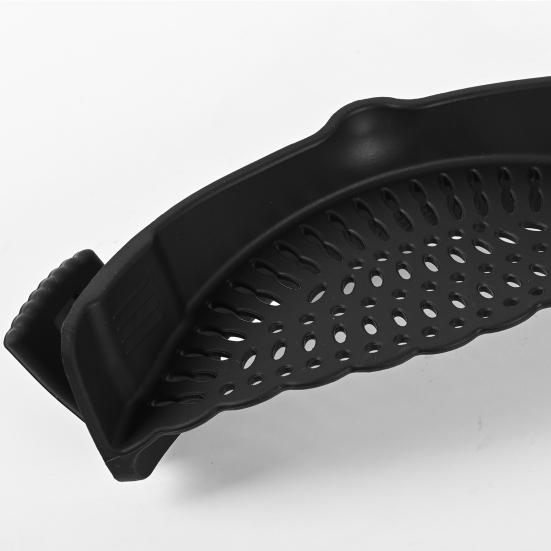 Silicone Clip On Strainer for Pots And Pans High Temperature Resistant Quick Draining Rack with Leak-Proof Holes Easy To Clean Kitchen Colander